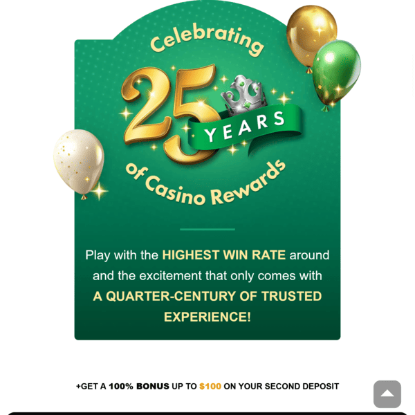 Captain Cooks Casino 25th Anniversary Celebration Banner